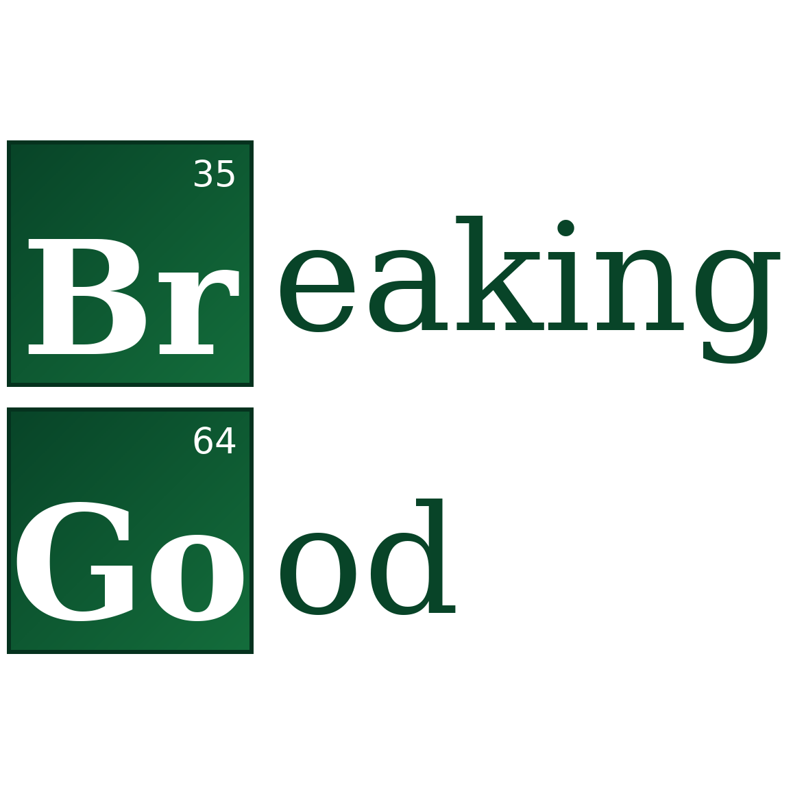 A photo of the breaking bad series logo changed to Breaking Good